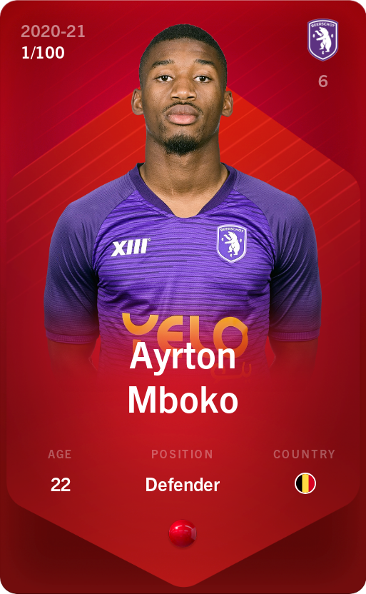 Sorare - Sorare Official - Ayrton Mboko 2020-21 • Rare 1/100 - NFT # 53541317196454174864928760297934783935667248919979996323264230947341787659723