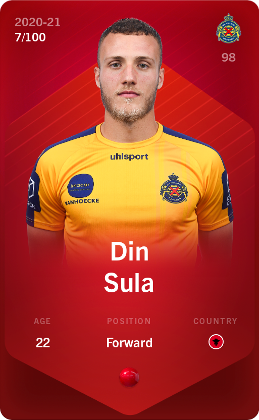 Sorare - Sorare Official - Din Sula 2020-21 • Rare 7/100 - NFT # 3505576814142969753967060163767379629625656946989715874978493445285696919626