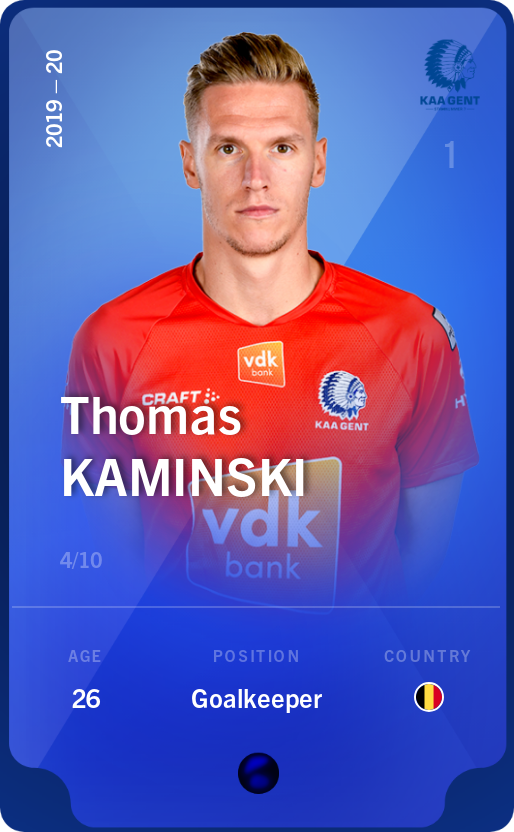 Sorare - Sorare Official - Thomas Kaminski 2019-20 • Super Rare 4/10 - NFT # 79401953388029381750830635131613322238713881859494296275591297934826683593589