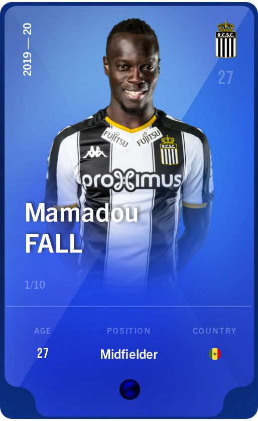 Sorare - Sorare Official - Mamadou Fall 2019-20 • Super Rare 1/10 - NFT # 106676667742945806671625122211755607200717517440115064926499895273989316841387