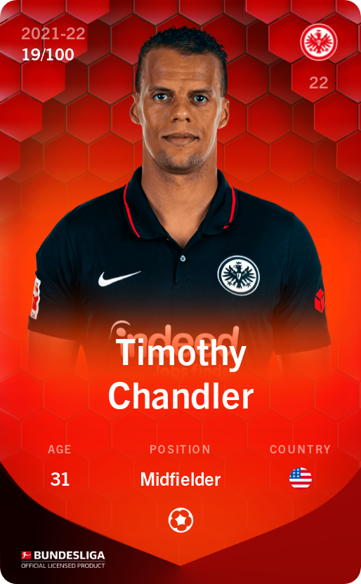 Sorare - Sorare Official - Timothy Chandler 2021-22 • Rare 19/100 - NFT # 51966845723710839102853314591579699108962935965153439871697446057627939869760