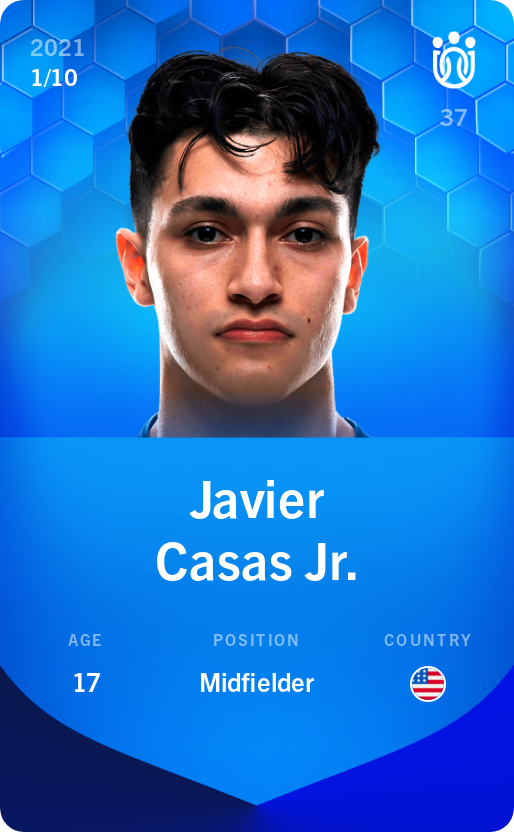 Sorare - Sorare Official - Javier Casas Jr. 2021-22 • Super Rare 1/10 - NFT # 27784572462684342642139245352374170961384456621449927117121391784671481484974