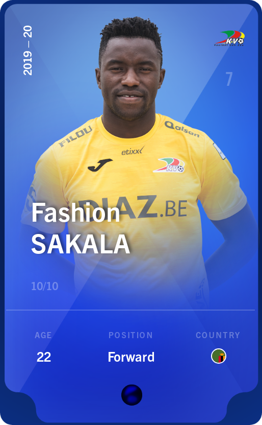 Sorare - Sorare Official - Fashion Sakala 2019-20 • Super Rare 10/10 - NFT # 24308329663250633487784406914925508007958186276160363842334519764560973182989