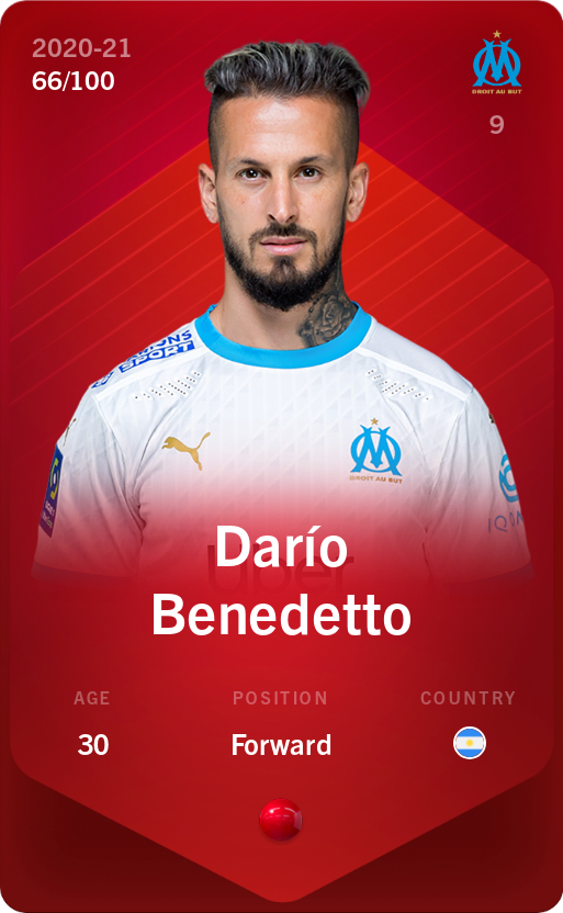 Sorare - Sorare Official - Darío Benedetto 2020-21 • Rare 66/100 - NFT # 36441727302367263174470694288414993281075829477667706199827697033679295264634