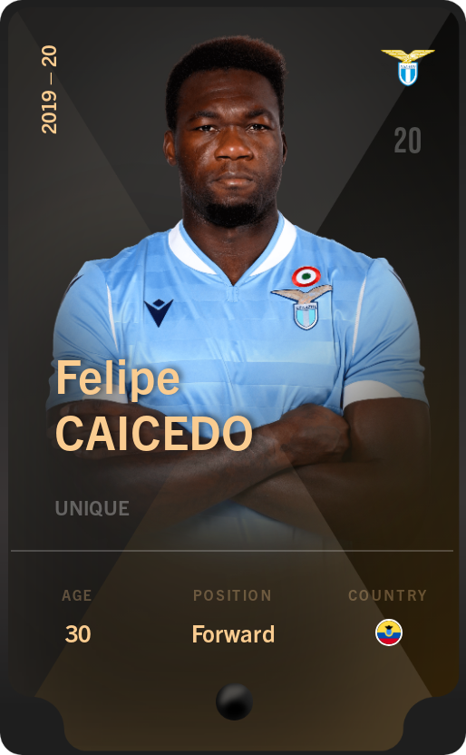 Sorare - Sorare Official - Felipe Caicedo 2019-20 • Unique - NFT # 64369909067865754540774725714037999050818344704871023616249134955258966702333