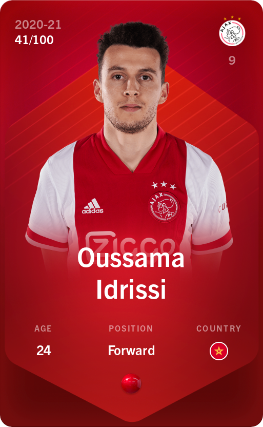 Sorare - Sorare Official - Oussama Idrissi 2020-21 • Rare 41/100 - NFT # 29424867615165673918736650723349150379103100345833718100575844444955804101831