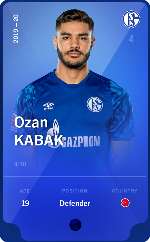 Sorare - Sorare Official - Ozan Kabak 2019-20 • Super Rare 4/10 - NFT # 102509867977938467988543811581150808354160092930669186562266986975868427800246