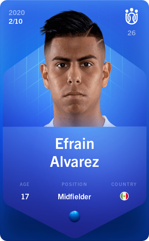 Sorare - Sorare Official - Efrain Alvarez 2020-21 • Super Rare 2/10 - NFT # 79320904082736613608768446945457943135746014661348598244263570937041938708762