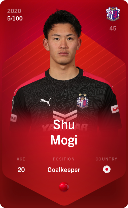 Sorare - Sorare Official - Shu Mogi 2020-21 • Rare 5/100 - NFT # 18316273121770891448862708142710506153131722486309425027782240185962025818835