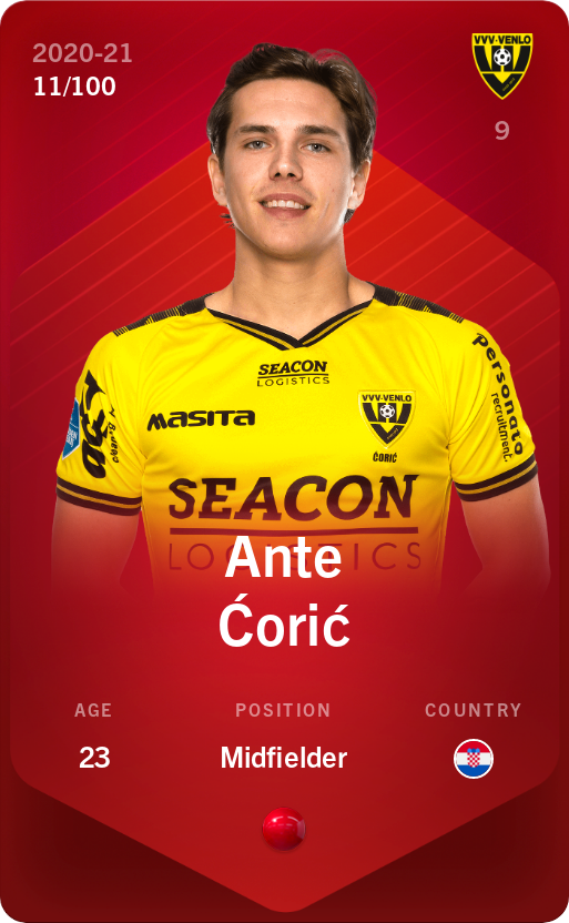 Sorare - Sorare Official - Ante Ćorić 2020-21 • Rare 11/100 - NFT # 71921608074254342331308905346785272717799545738874376660739107628203442942541