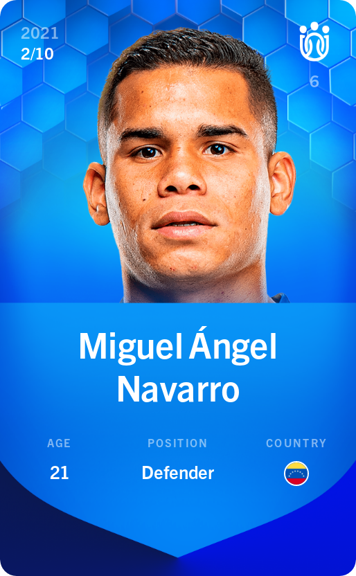 Sorare - Sorare Official - Miguel Ángel Navarro 2021-22 • Super Rare 2/10 - NFT # 27426175550989770650052287785926236805355574641410363680513239219087727875044