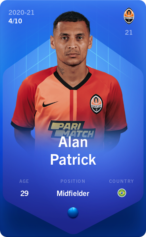 Sorare - Sorare Official - Alan Patrick 2020-21 • Super Rare 4/10 - NFT # 39310624867753200031219113823198609750738041306326174132634290227012183590004
