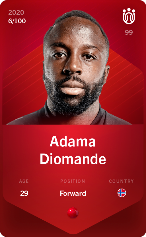 Sorare - Sorare Official - Adama Diomande 2020-21 • Rare 6/100 - NFT # 20914884108988554102484453645667146134128730568781695929068635863627683178351