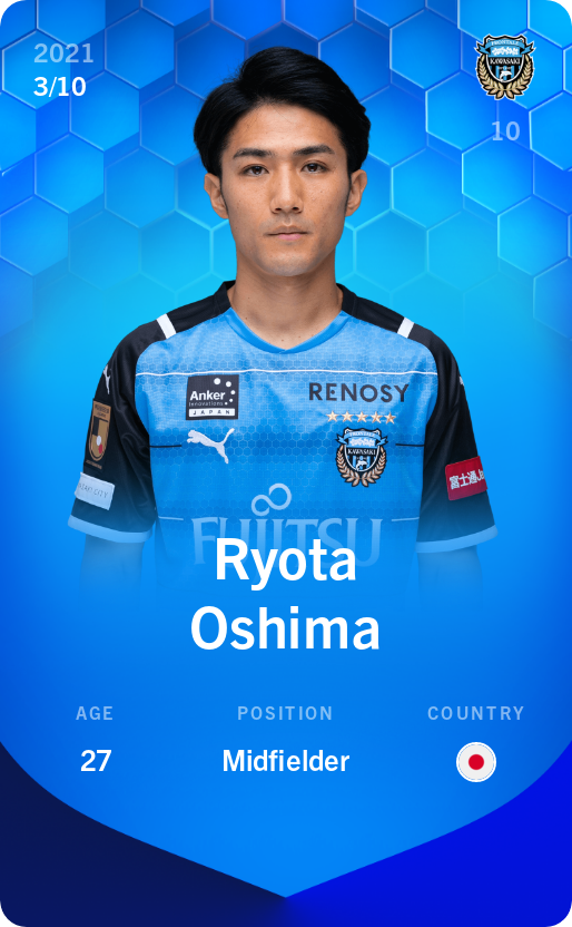 Sorare - Sorare Official - Ryota Oshima 2021-22 • Super Rare 3/10 - NFT # 95644369911757033647287252976763698522149759465718382441844693611759282399753