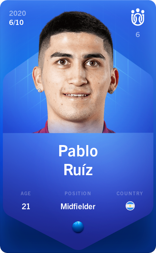 Sorare - Sorare Official - Pablo Ruíz 2020-21 • Super Rare 6/10 - NFT # 40972568972861814073343402730060487792134741922872803397316071762511290632028