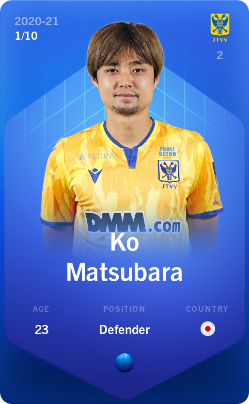 Sorare - Sorare Official - Ko Matsubara 2020-21 • Super Rare 1/10 - NFT # 51178819814468434949349040696525736161287627356257820290224476952883934420313