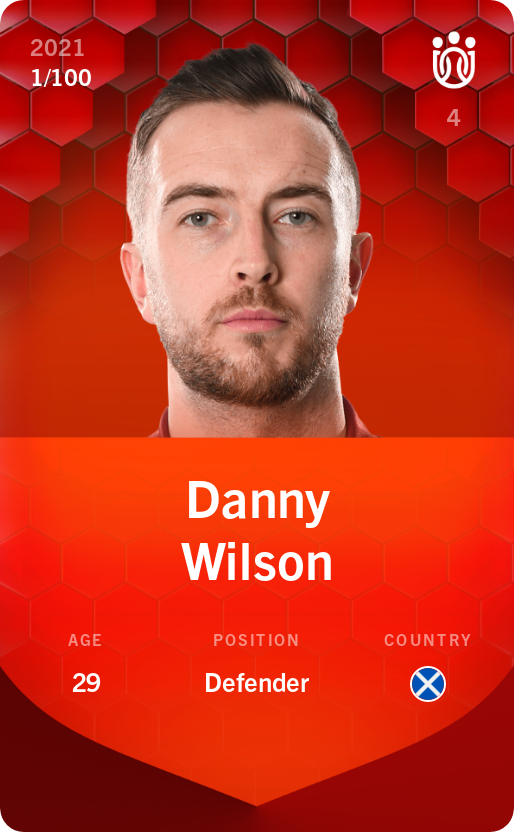 Sorare - Sorare Official - Danny Wilson 2021-22 • Rare 1/100 - NFT # 97124656065290880908922942622457038825568529448243939685082349397637864485602
