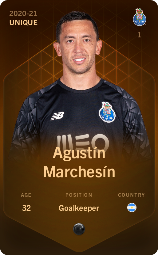 Sorare - Sorare Official - Agustín Marchesín 2020-21 • Unique - NFT # 103152977111964198520508246351068598909154831682981724662905690094103177705866