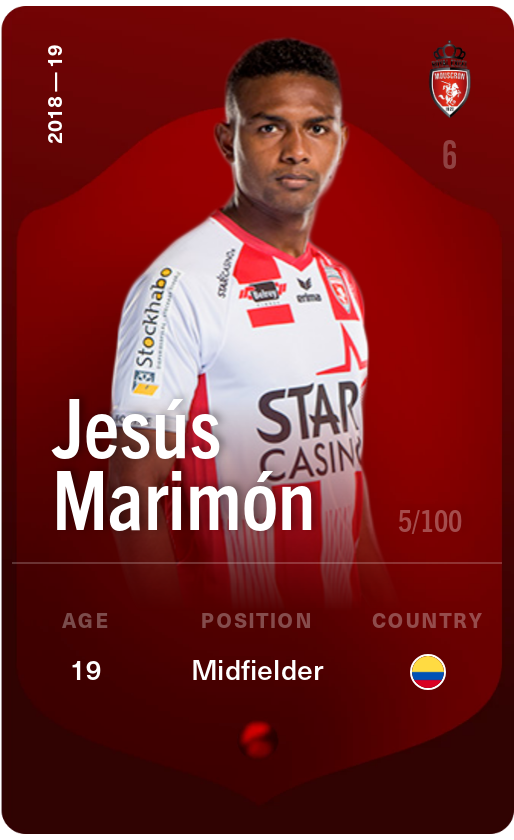 Sorare - Sorare Official - Jesús Marimón 2018-19 • Rare 5/100 - NFT # 34493227889362445139323323144264673132183643102487396803628656744101842984295
