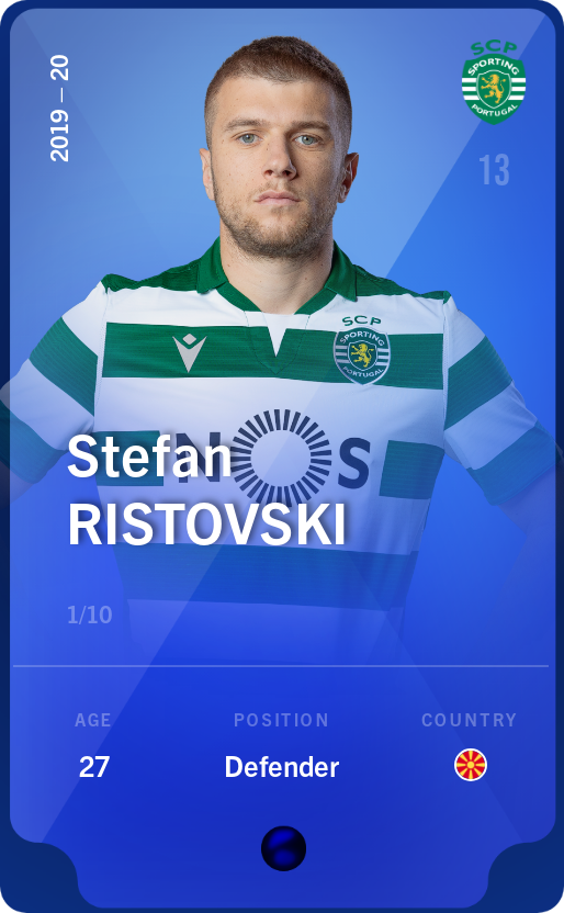 Sorare - Sorare Official - Stefan Ristovski 2019-20 • Super Rare 1/10 - NFT # 85104592277448313120303246023464419529657973943171142270372634042734969750839