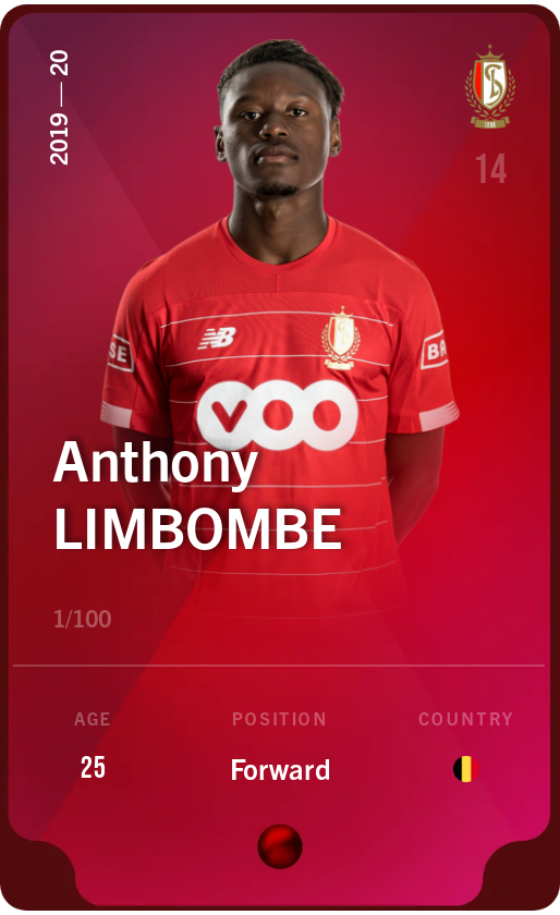 Sorare - Sorare Official - Anthony Limbombe 2019-20 • Rare 1/100 - NFT # 58220296529288151890195999571786682478362504463877108077514741731569159140708