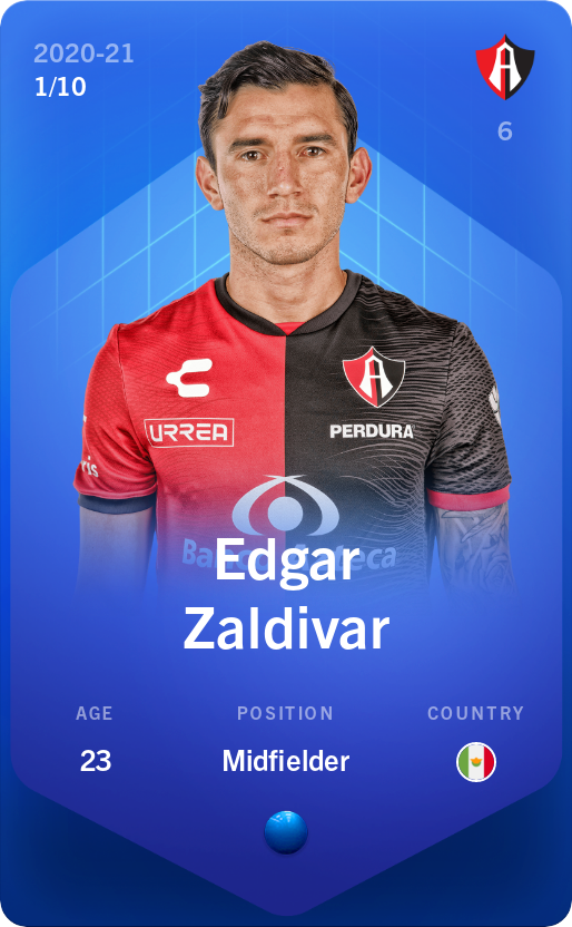 Sorare - Sorare Official - Edgar Zaldivar 2020-21 • Super Rare 1/10 - NFT # 34310693392397664852607559548377514369208254329724848401150522210578568769399