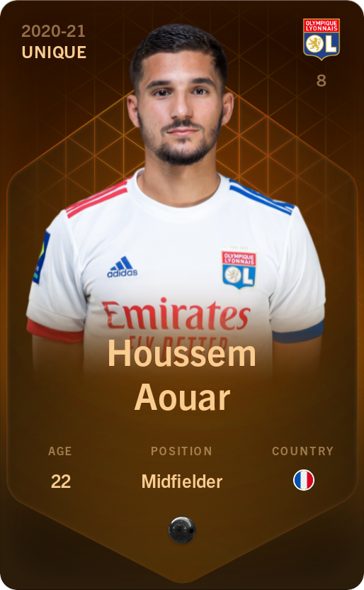 Sorare - Sorare Official - Houssem Aouar 2020-21 • Unique - NFT # 72413304854967597994443088487001673320675000896794213706445995856327063083161