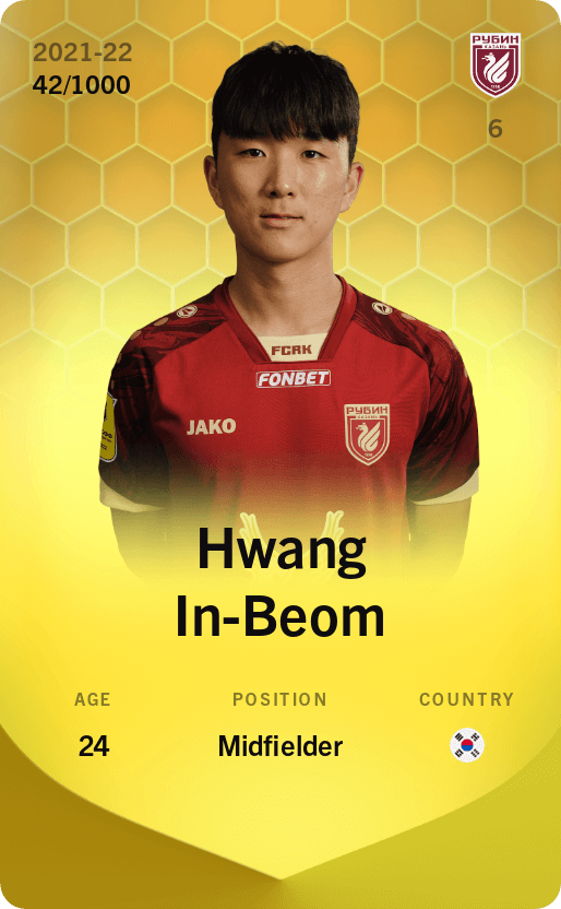 Hwang In-Beom 2021-22 • Limited 42/1000