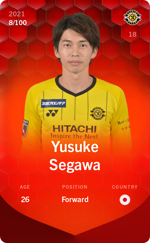 Sorare - Sorare Official - Yusuke Segawa 2021-22 • Rare 8/100 - NFT # 65602228756184709439992181461682385368028096835241894445450093233045408499908