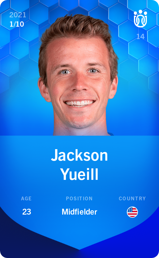 Sorare - Sorare Official - Jackson Yueill 2021-22 • Super Rare 1/10 - NFT # 71927116805761924814865457774117870401678312374408598770120056169712733651260