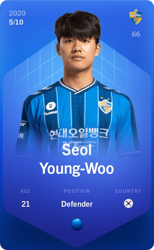 Sorare - Sorare Official - Seol Young-Woo 2020-21 • Super Rare 5/10 - NFT # 80352802787835451114247384184929289580209630059021862539802664028985173077509