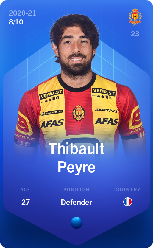 Sorare - Sorare Official - Thibault Peyre 2020-21 • Super Rare 8/10 - NFT # 108172285691999533773724463283807826920182137206676128117032281604180820898880