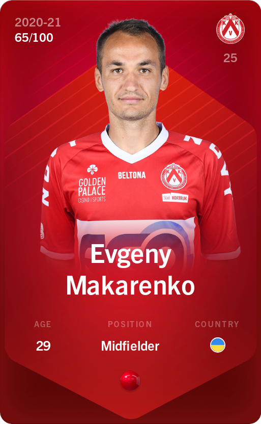 Sorare - Sorare Official - Evgeny Makarenko 2020-21 • Rare 65/100 - NFT # 31434072067275810957085012906871941551678282756048824002519261006999861424243