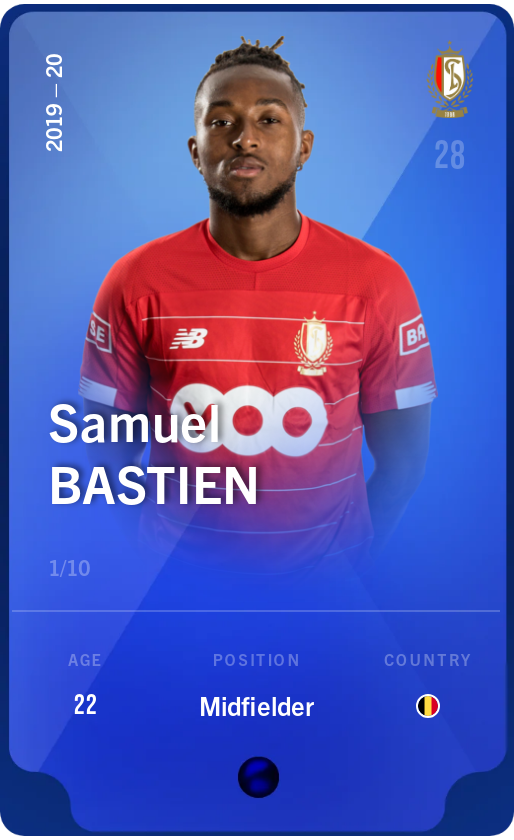 Sorare - Sorare Official - Samuel Bastien 2019-20 • Super Rare 1/10 - NFT # 18514287372807029542954177022457182362905708300980023403498604061005460254491