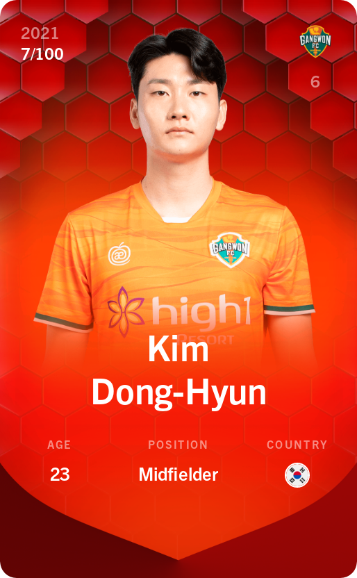 Sorare - Sorare Official - Kim Dong-Hyun 2021-22 • Rare 7/100 - NFT # 7525793145089494303963494712139000902738874997717421052855882164449132611554