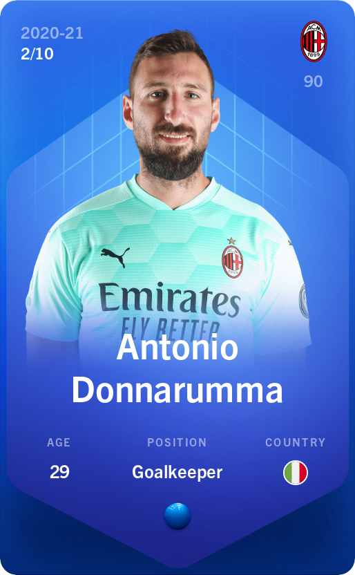 Sorare - Sorare Official - Antonio Donnarumma 2020-21 • Super Rare 2/10 - NFT # 67105199480855138981190734404081196148361930593665033652817169778216598218357