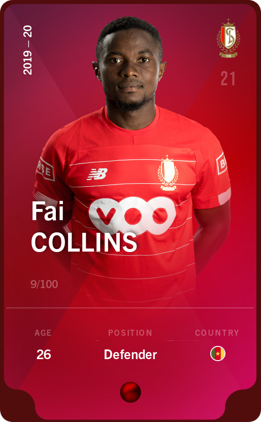 Sorare - Sorare Official - Fai Collins 2019-20 • Rare 9/100 - NFT # 31191599589071397777262972729493784659164800982367408223127469664895464850121