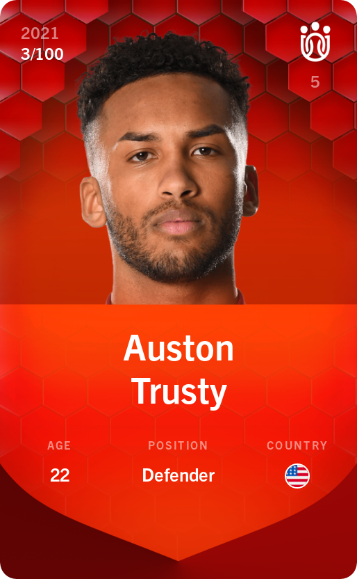 Sorare - Sorare Official - Auston Trusty 2021-22 • Rare 3/100 - NFT # 43246230210180701611770035224370748689097148894381290907664644553094317761879