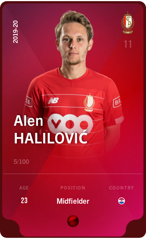 Sorare - Sorare Official - Alen Halilović 2019-20 • Rare 5/100 - NFT # 54224236607901868491592243309808229881613548488623095816987018928816625314572