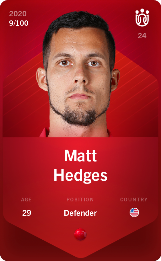 Sorare - Sorare Official - Matt Hedges 2020-21 • Rare 9/100 - NFT # 98184766602300171794960721097147628293886226071973888683230689402829981191248