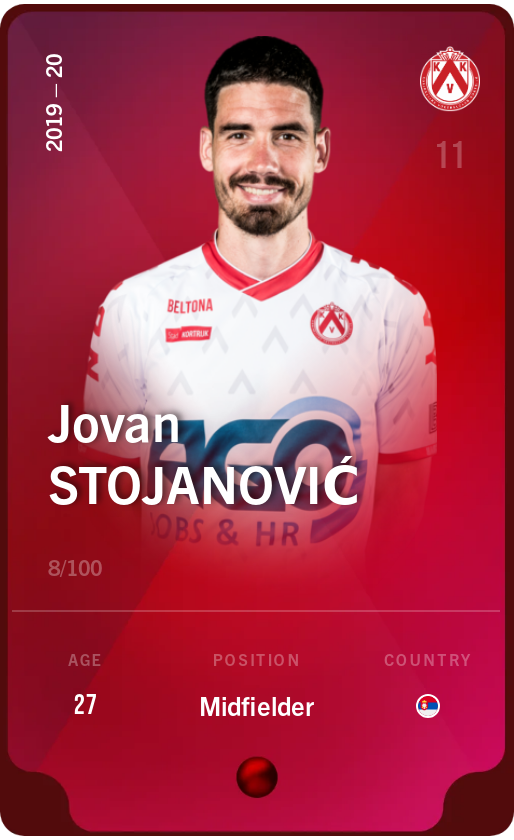 Sorare - Sorare Official - Jovan Stojanović 2019-20 • Rare 8/100 - NFT # 14118947268316114005239369390335980619691238662610405286144278583391830417297