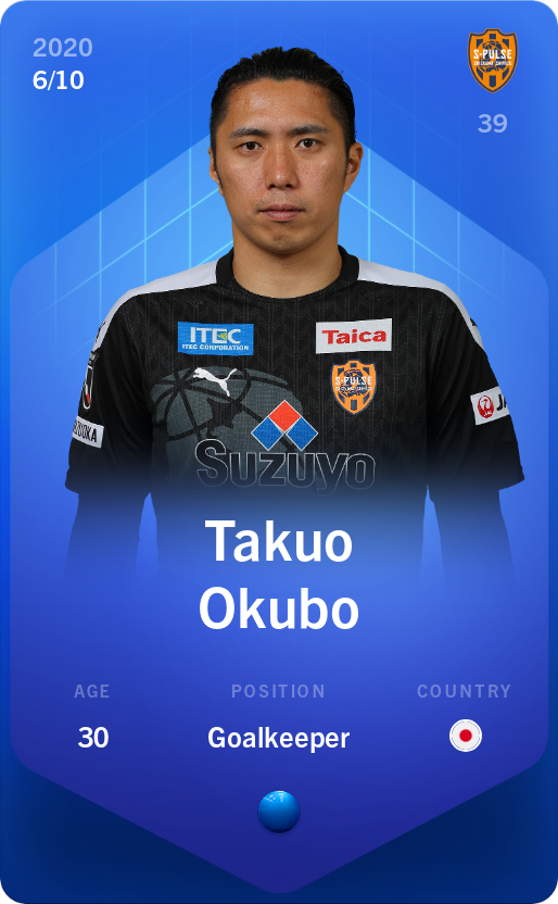 Sorare - Sorare Official - Takuo Okubo 2020-21 • Super Rare 6/10 - NFT # 109733976884119693959175443997746766989773638692095469719504506729956122891012