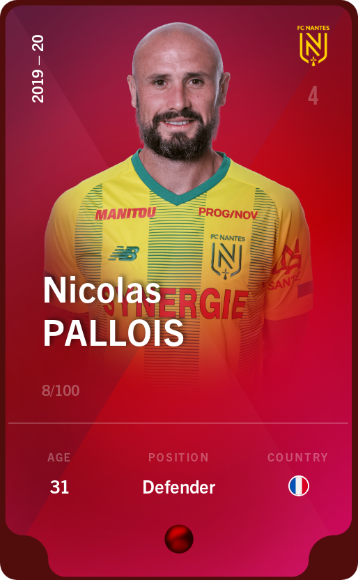 Sorare - Sorare Official - Nicolas Pallois 2019-20 • Rare 8/100 - NFT # 64626258194556258142482976391184213365940318514852700348908780615731432835931