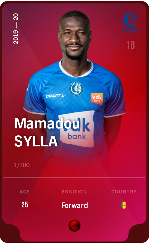 Sorare - Sorare Official - Mamadou Sylla 2019-20 • Rare 1/100 - NFT # 63726691658303927009651223256265033499599818920483645608321318612544487935397