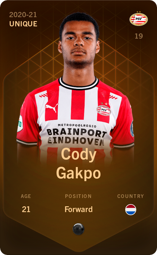 Sorare - Sorare Official - Cody Gakpo 2020-21 • Unique - NFT # 12406110044042444539026604063413331774979935776858537882996286148236270382321