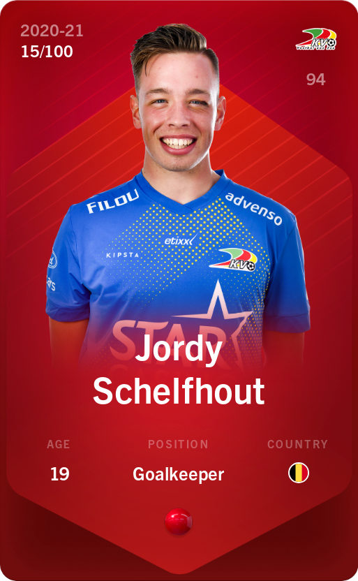 Sorare - Sorare Official - Jordy Schelfhout 2020-21 • Rare 15/100 - NFT # 91813724163479098984819668583764376774852163279009352809179884949193173873764