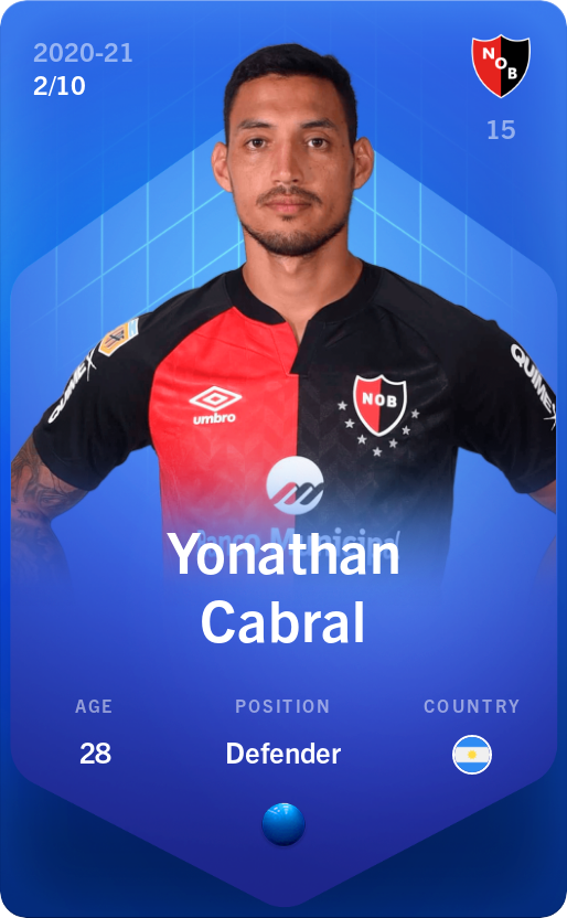 Sorare - Sorare Official - Yonathan Cabral 2020-21 • Super Rare 2/10 - NFT # 104745127177496606183025196103070140014673947393292381268967817266058250195265