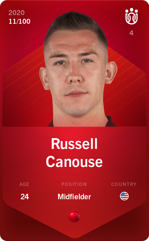 Sorare - Sorare Official - Russell Canouse 2020-21 • Rare 11/100 - NFT # 111989080284446640766387113583148749247916442481354298444602035480584246001196