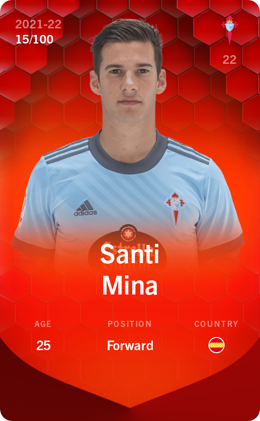 Sorare - Sorare Official - Santi Mina 2021-22 • Rare 15/100 - NFT # 65922352227943197375245626411690969241014642115104728710171886094926174371778