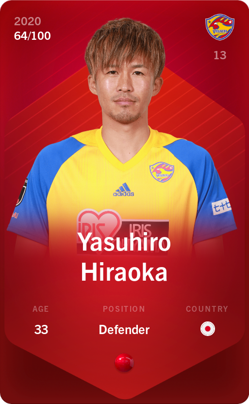 Sorare - Sorare Official - Yasuhiro Hiraoka 2020-21 • Rare 64/100 - NFT # 55815116296774253975836038118697599244467781347785755312010596465476912426657